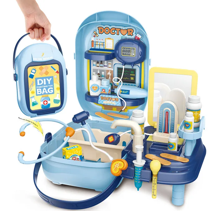 wholesale funny barbecue set  grill kitchen tool kids BBQ set toy for outdoor play suitcase