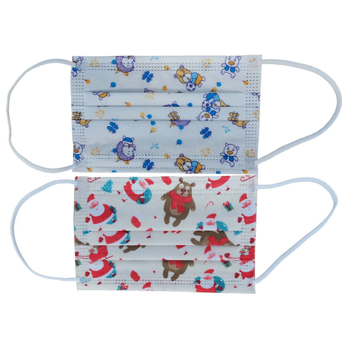 Модная Обложка для рта защитная одежда для сна из хлопка с рождественскими рисунками Дизайн Медицинский для детей с напечатанными рисунками; 3 слоя Нетканая одноразовая маска для лица