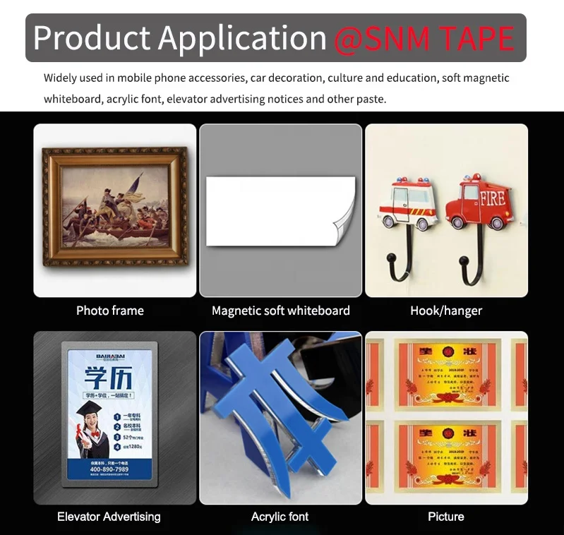 Removable Double Sided Adhesive Foam Mounting Sticky Tape for Walls, easy remove, not damage wall