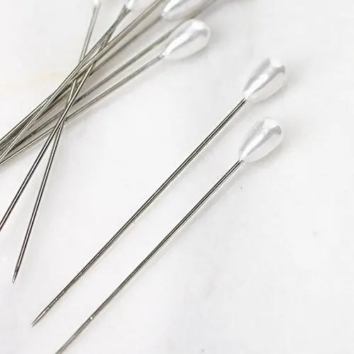 Hot selling OEM color sewing knitting needle pin water drop pearl shaped needle pin