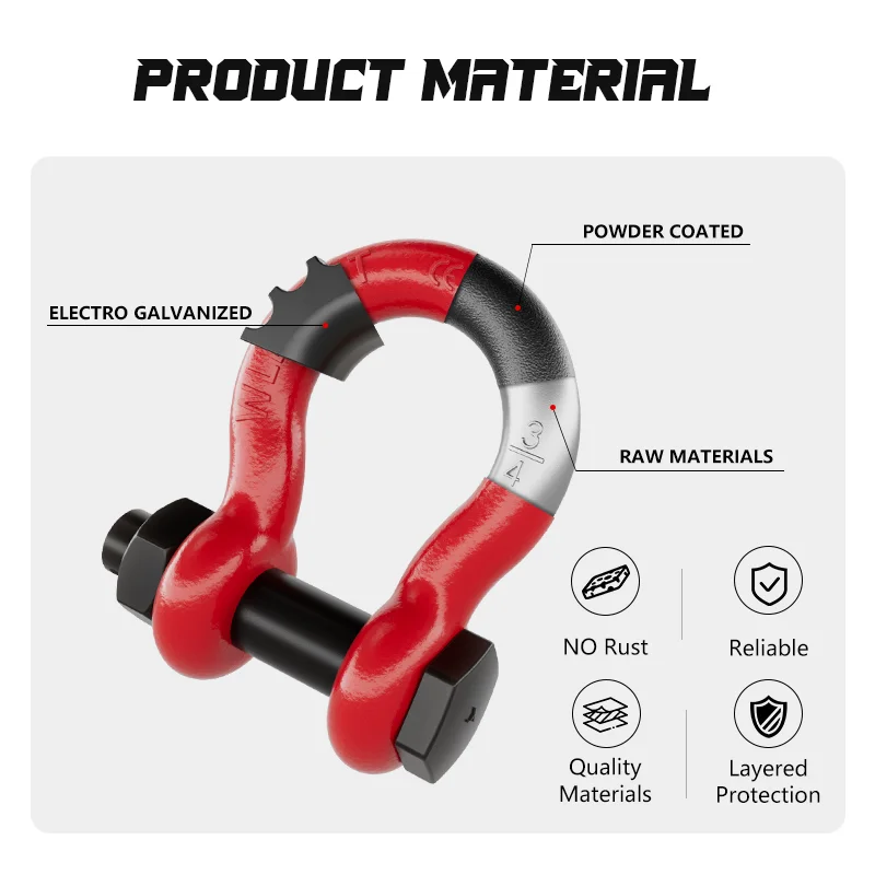 Ambull Odm Oem China Factory Drop Forged Carbon Steel G2130 Galvanized Safety Pin Bow Shackle For Lifting