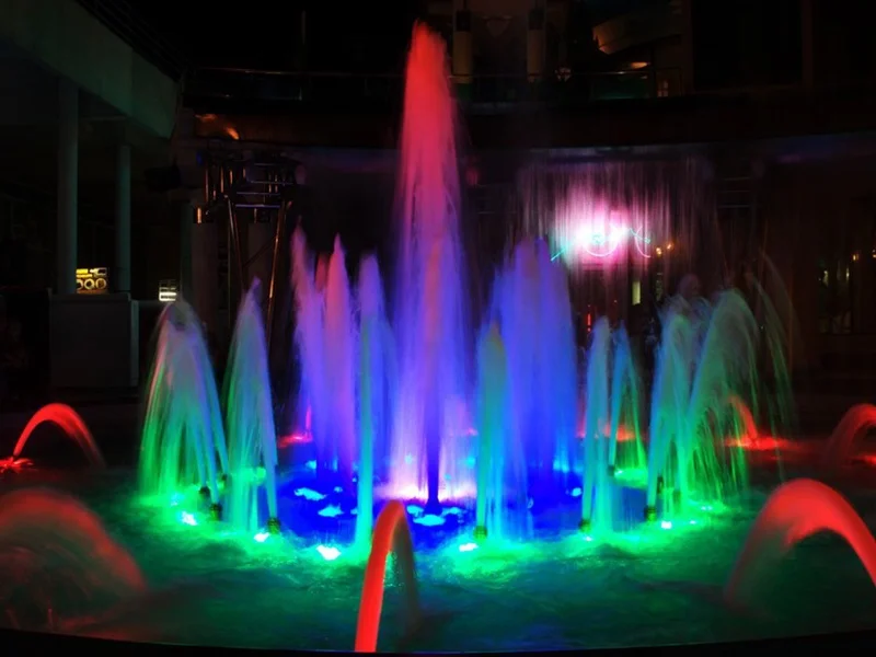 AWS New Indoor Mini Pool LED Lights Water Fountain Hotel Home Decor Music Dancing Fountain