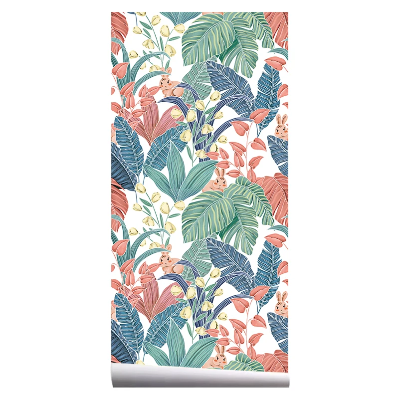 Amazon Hot Sale Modern Self Adhesive Mural Flower Wallpaper 3d For Restaurant Office Wallpaper Roll