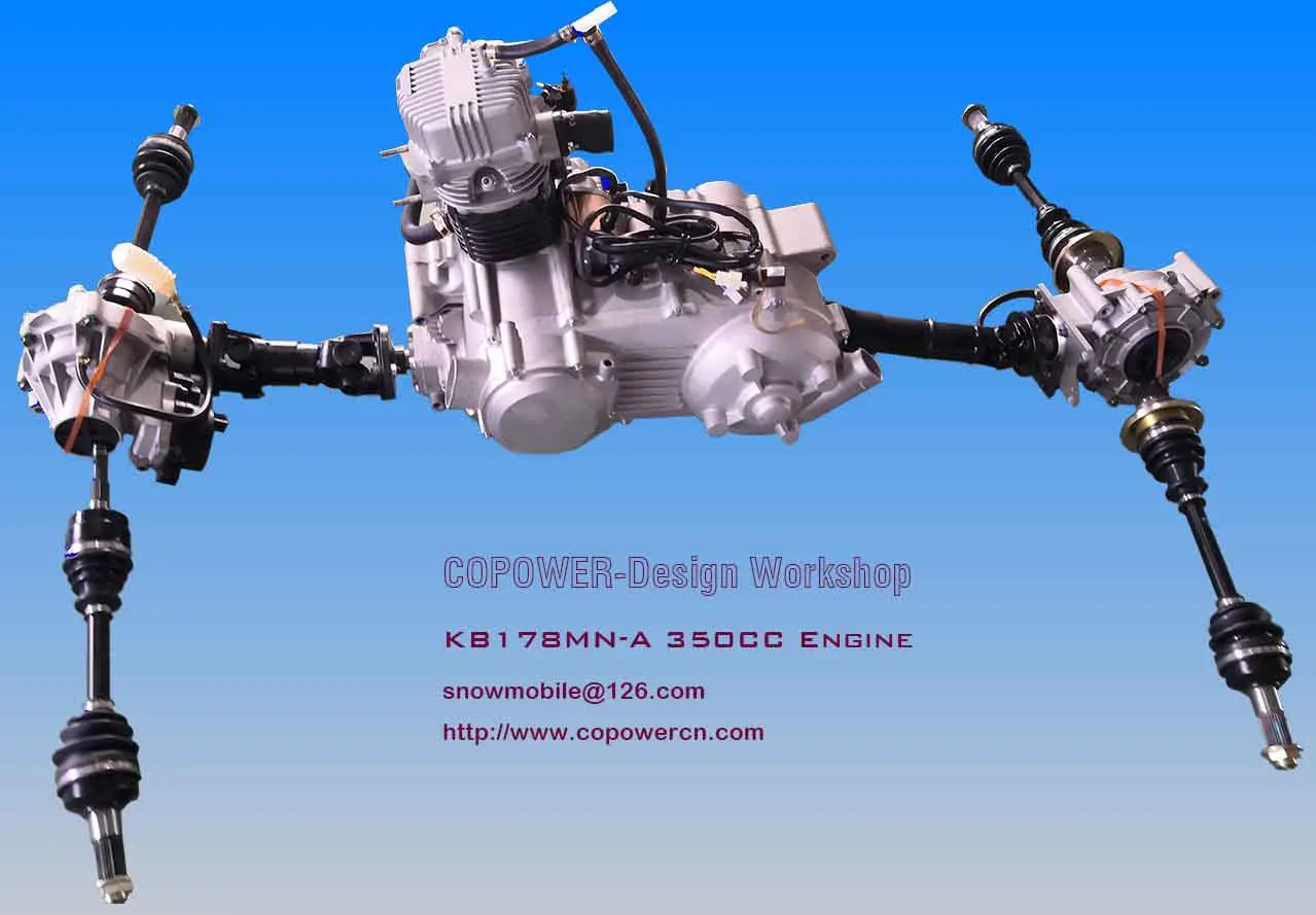 
COPOWER 350CC CVT Shaft Drive Transmission System and Gas Fuel ATV engine 