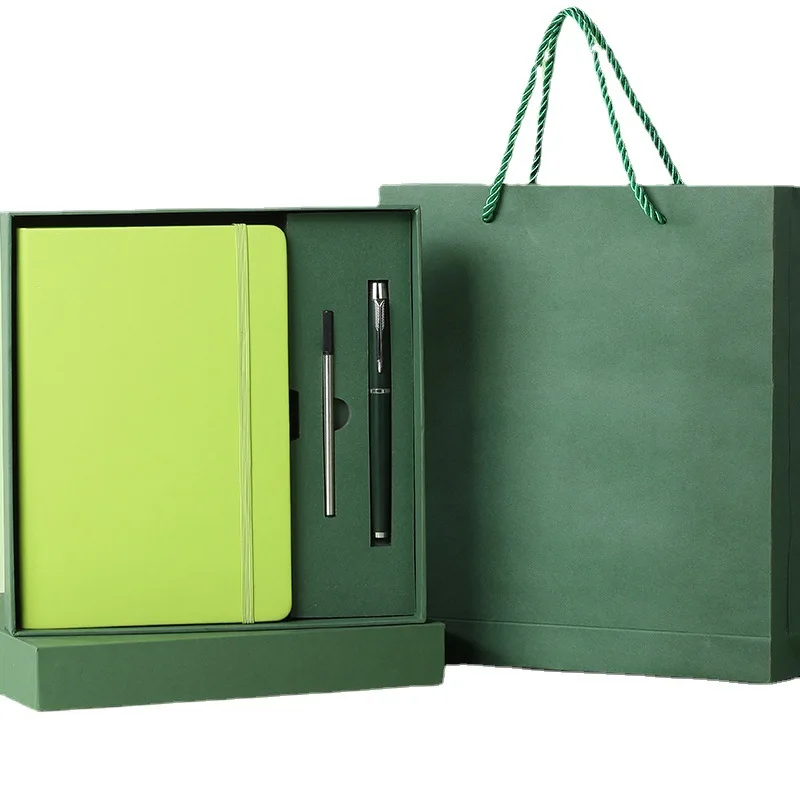 BSBH Corporate Gifts Set Promotional Metal Ball Pen Custom Pens Logo Printed Gifts A6 A5 A4 Leather Notebook And Pen Set