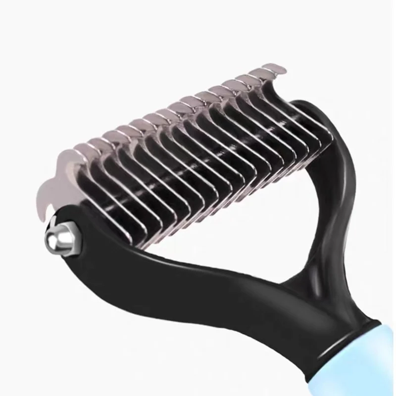  Нержавеющая сталь Двусторонняя открыть pet deshedding инструмент dematting меха
