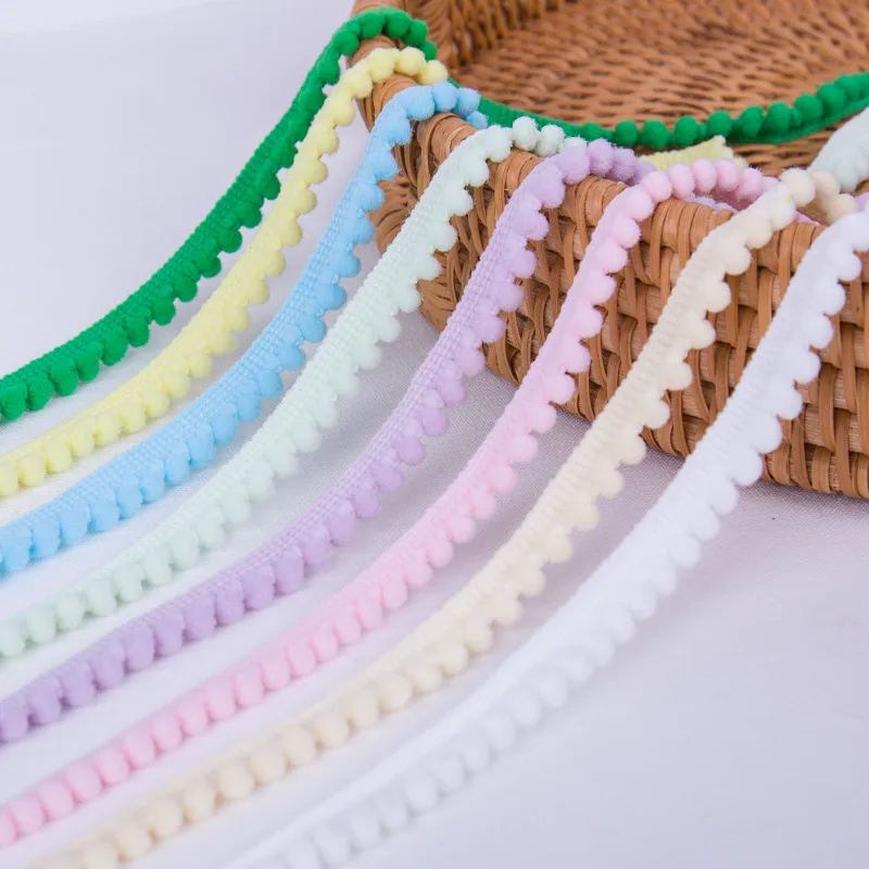 Wholesale Colorful Diy Sewing Embroidered Accessory Fringe Pom Pom Ball Lace Trim for Garment
