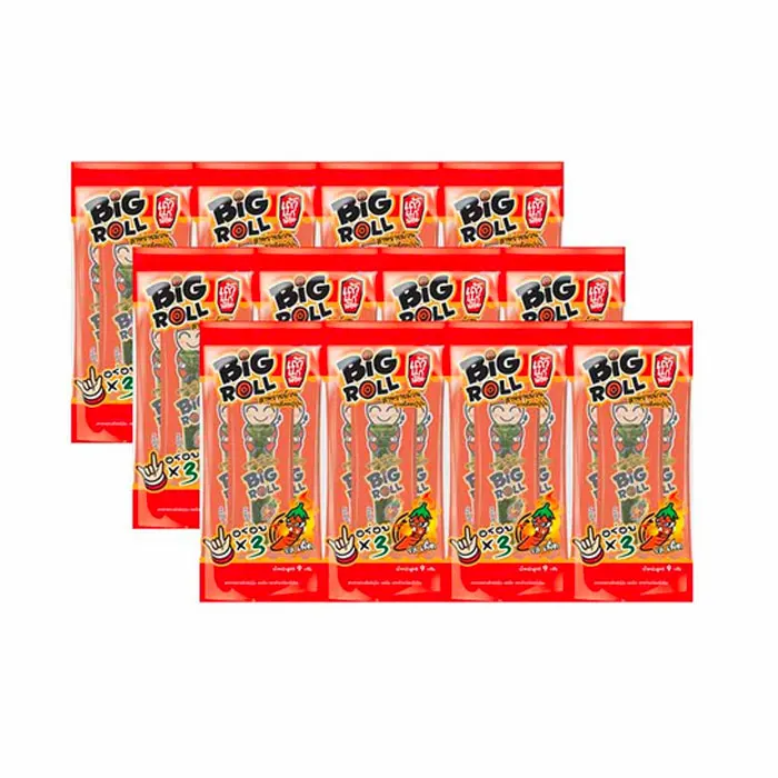 Tao Kae Noi Big Roll Grilled Seaweed  3g x 12 x12 Spicy  Flavor