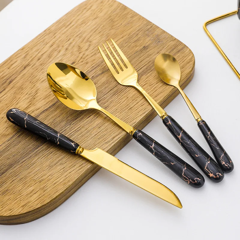 Top Selling Disposable Gold Forks And Knife Camping Spoon and Fork Cutlery for Kitchen Restaurant
