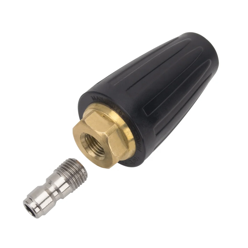 Pressure Washer Brass Rotating Nozzle Turbo Nozzle High Pressure Cleaner Car Wash Spray Nozzle 207bar 3000psi