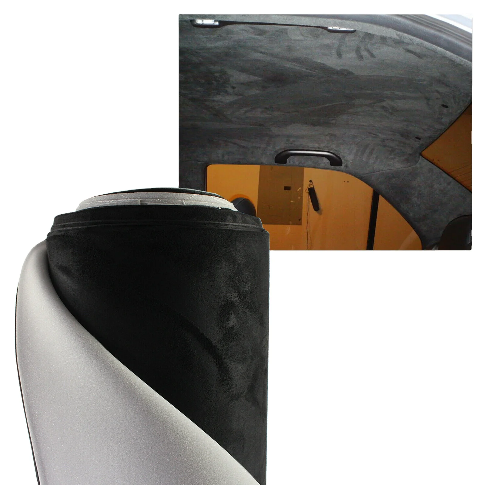 Automotive Interior Black Stretch Suede Fabric Factory Supplier Auto Headliner For