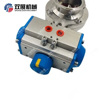 sanitary flow control valve Stainless Steel 304/316L Double Acting Pneumatic Actuator Butterfly Valve
