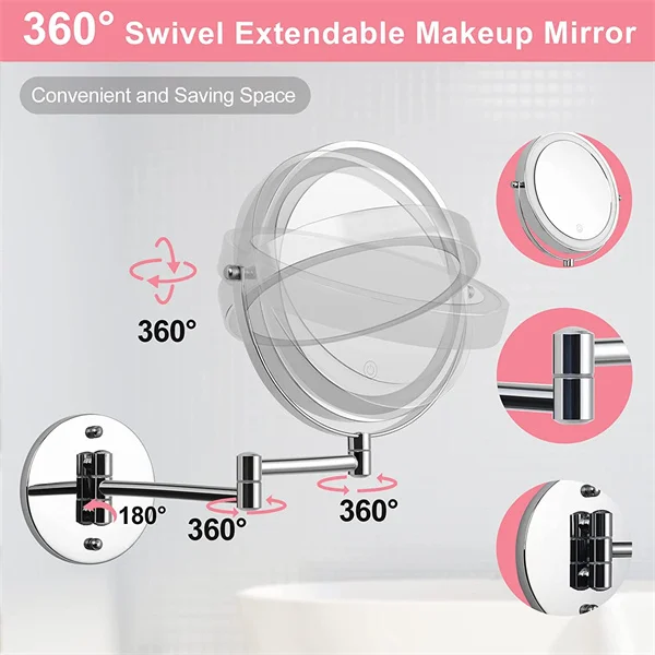 19.6 Inch Extendable Accordion Bathroom Mirror