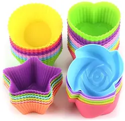 Silicone Cupcake Liners Baking Cups Non-Stick Jumbo Reusable Muffin Molds Bento Bundle Lunch Box Dividers