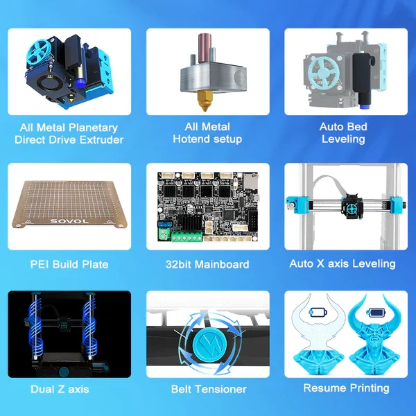 3D печать sovol SV06 принтер все металлические Hotend планетарный двойной шестерни с прямым приводом экструдер автоматическое выравнивание