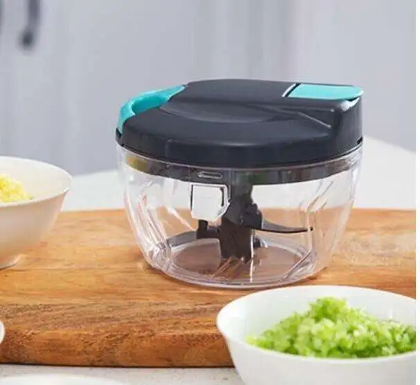 500ml 900ml Manual kitchen Vegetable cutter Spiralizer Stainless Steel Mini Tri-blade Plastic vegetable chopper slicer