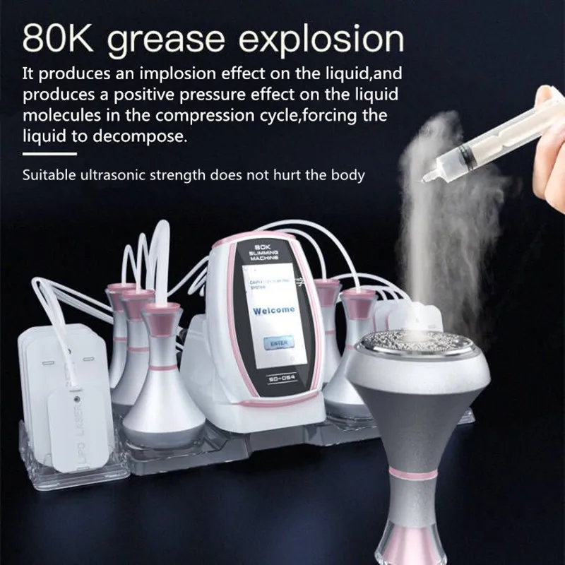 Dropshipping Portable 6 in 1 80K Weight Loss Ultrasonic RF Cavitation Slimming Machine