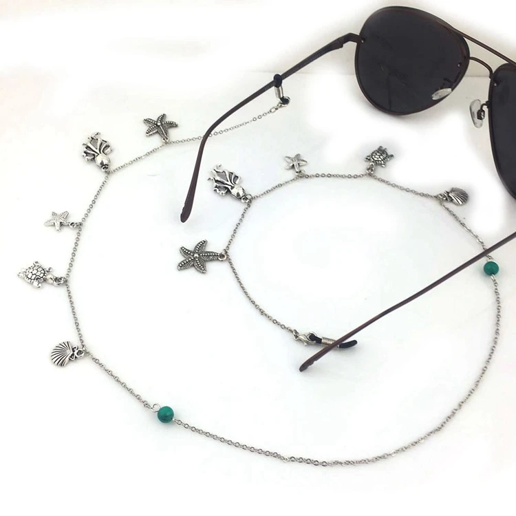 Wholesale Luxury Cool Most Popular Silver Chain Beaded Glasses Chain Holder For Men