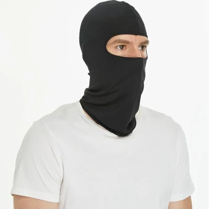 Racing Cycling Black Tight Silk Balaclava Design Custom Logo Digital Print Ski Face Balaclava