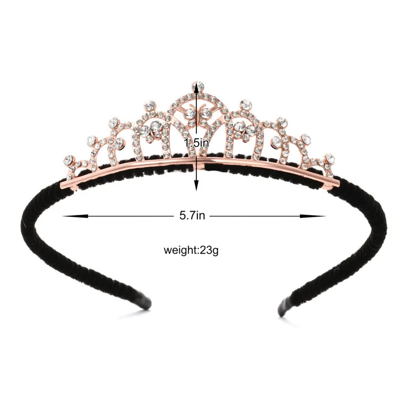 Hot selling party tiara for birthday girls glitter princess headband crown hair hoop