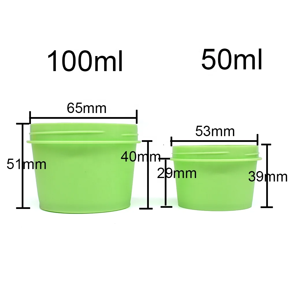 50ml 100ml wide mouth cosmetic jar colorful plastic cream container pot with round dome used for body lotion shampoo bath salt