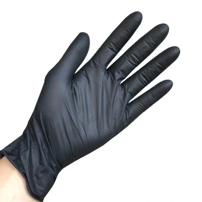 China wholesale black nitrile gloves powder free nitrile industrial gloves supplier