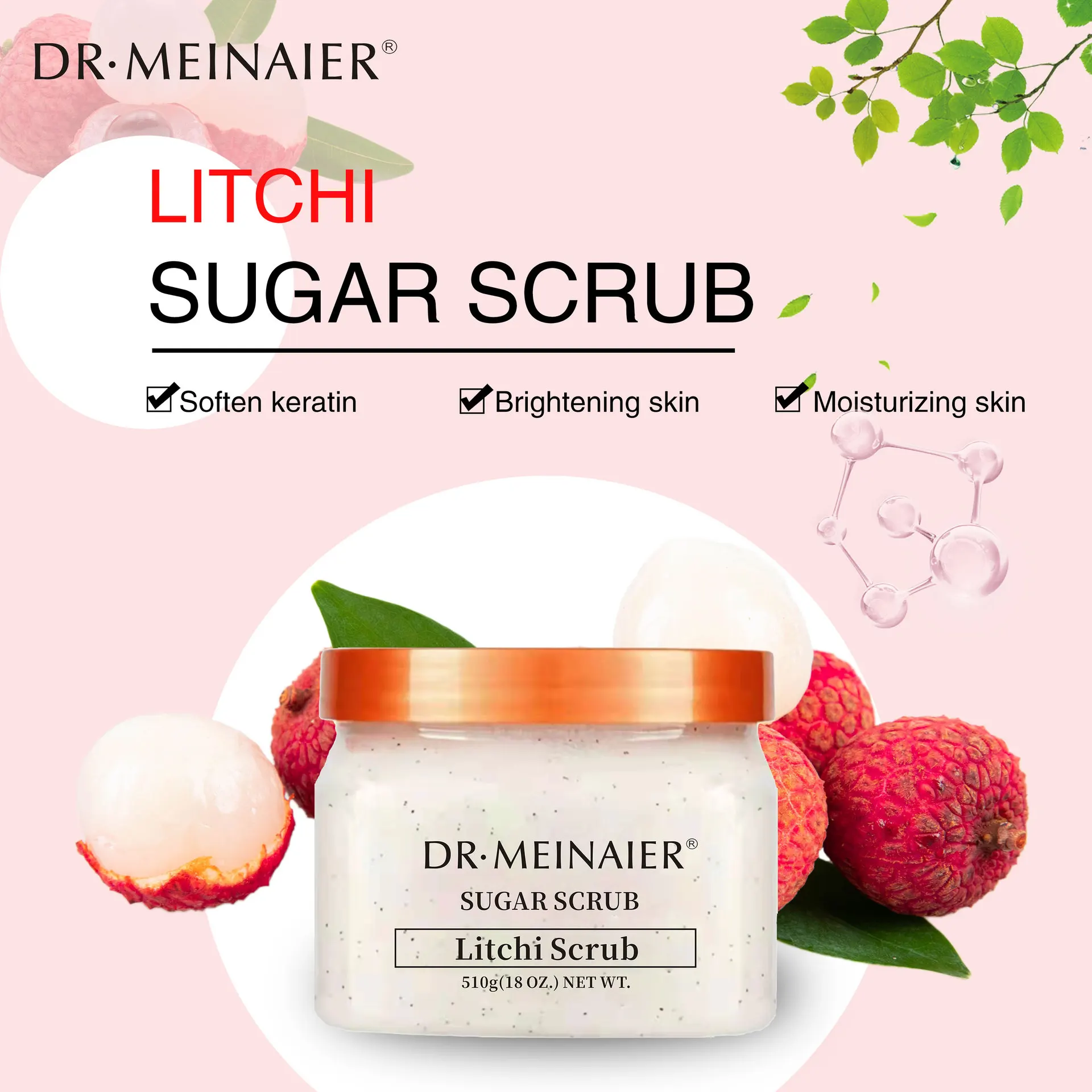 Natural Exfoliating Whitening Moisturizing Organic Fruit Watermelon Scented Dead Sea Salt Body Scrub