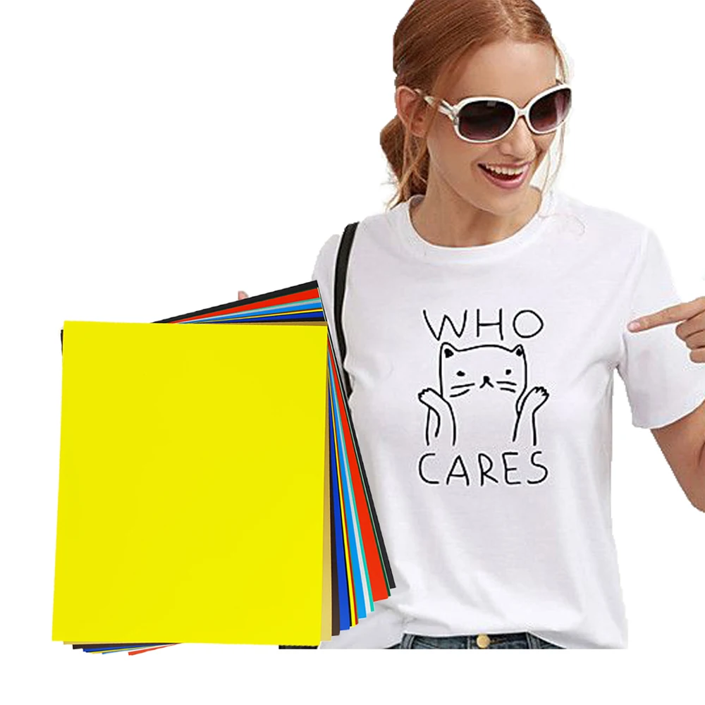 Free sample custom t shirt heat transfer 16 colors PU/PVC iron on vinyl sheets