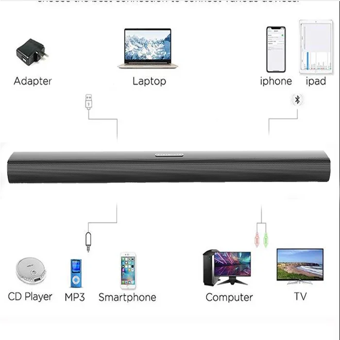 Sound Bar  Amoi Brand soundbar New Wireless 2.1 60W blue tooth soundbar