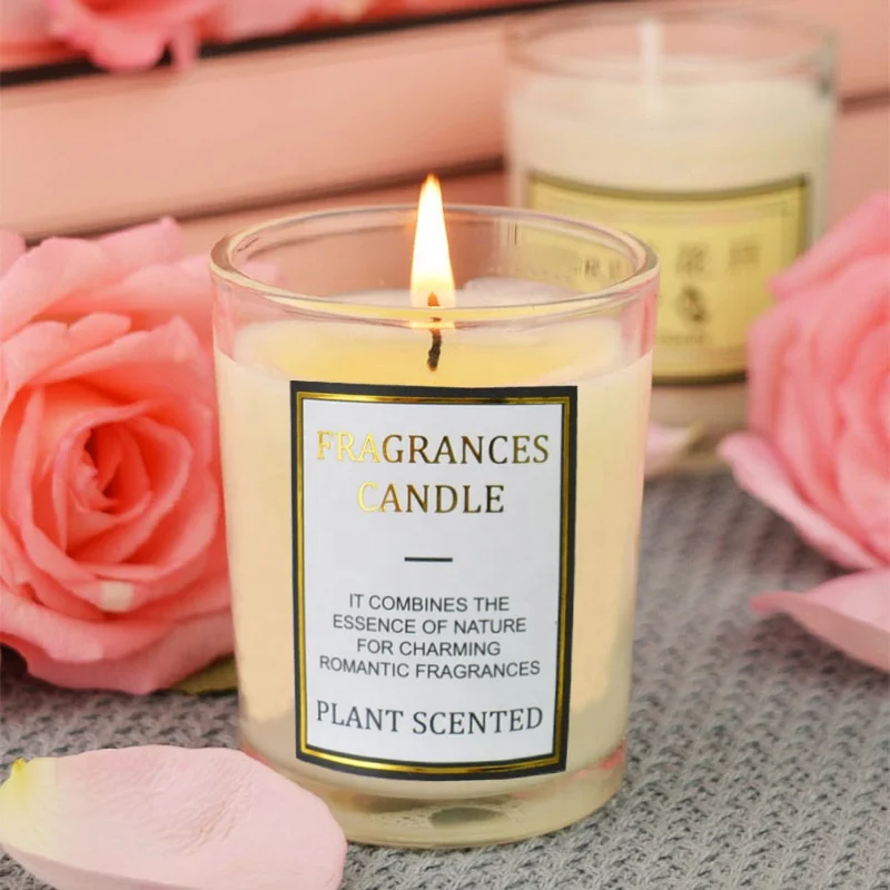 
White jars and boxes private label glass tumbler natural wax popular set scented candle 