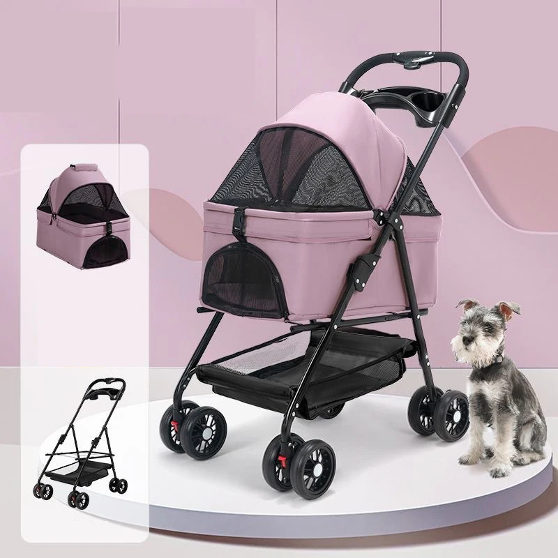 Newly Arrived Easy to Fold Portable Hand Trolley for Small Dogs and Cats Travel Lightweight and Foldable Outdoor Pet Cart