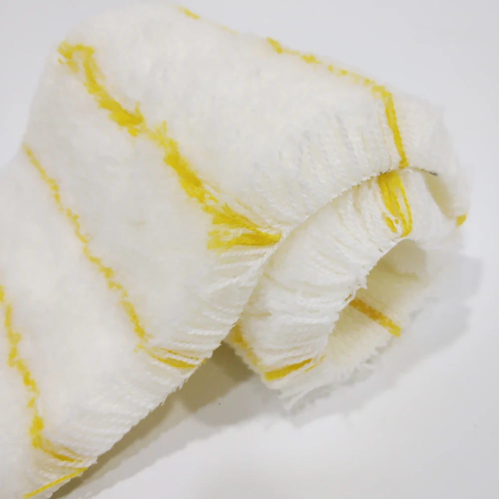 Master D82008 100% Acrylic 18mm Long Nap Yellow Stripe Paint Roller Brush Woven Acrylic Roller Fabric