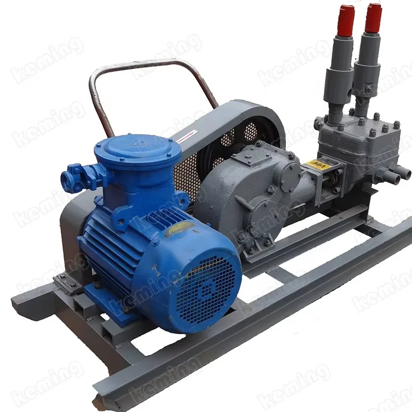 double cylinder piston grout pumping KBW - 50 Electric mechanical Mud Pump with pressure gauge