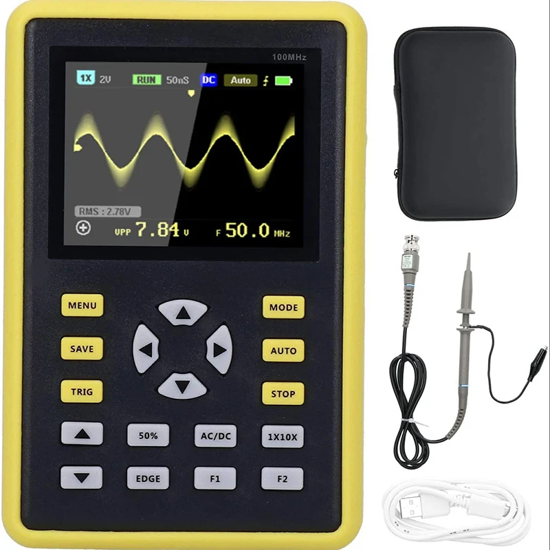 FNIRSI 5012H Handheld Oscilloscope 500MS/s Sampling Rate 100MHz Support Waveform Storage 2.4 inch Screen Digital Oscilloscope