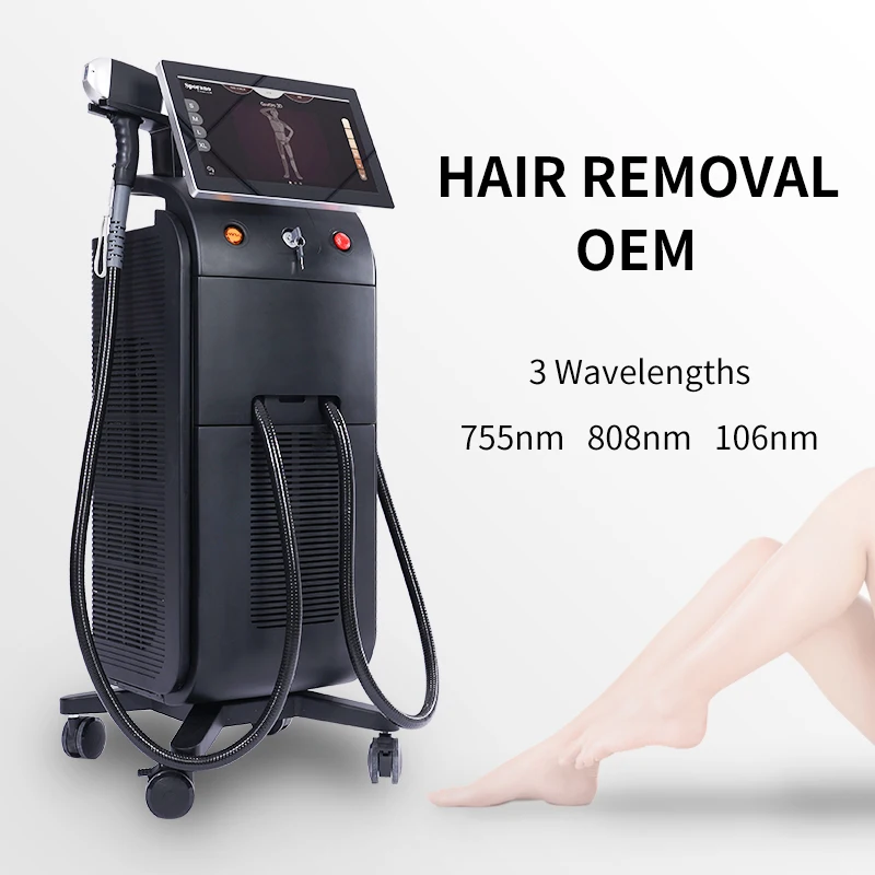 TUV Medical CE approved vertical high power big spot size laser diodo 808 hair removal diode beauty equipment 755 808 1064 nm