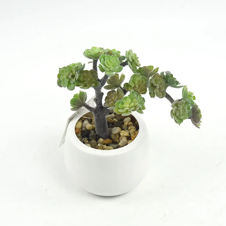 Зеленый декоративный маленький пластиковый горшок, мини-суккулент, набор искусственных растений