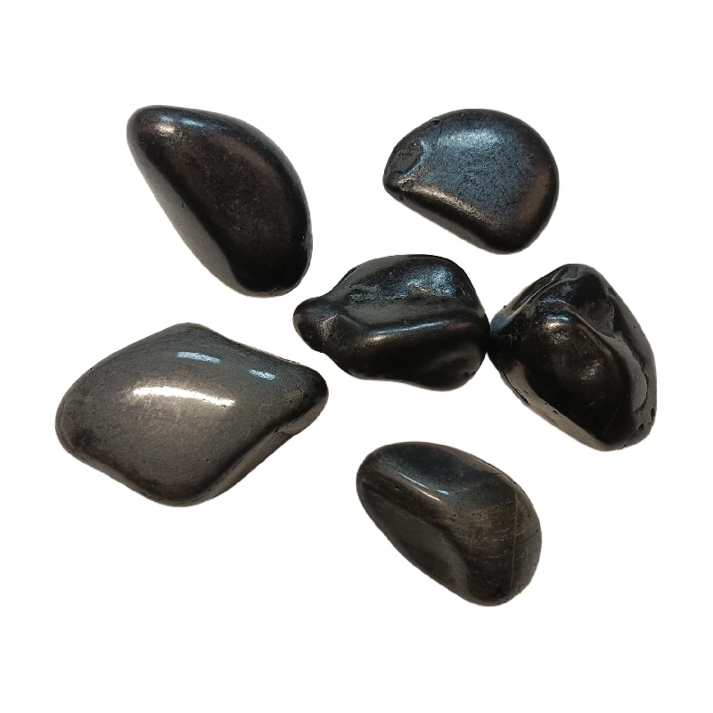 Highly Polished Small and Big Customized Size Black Flat Pebble for Art Painting and Decoration