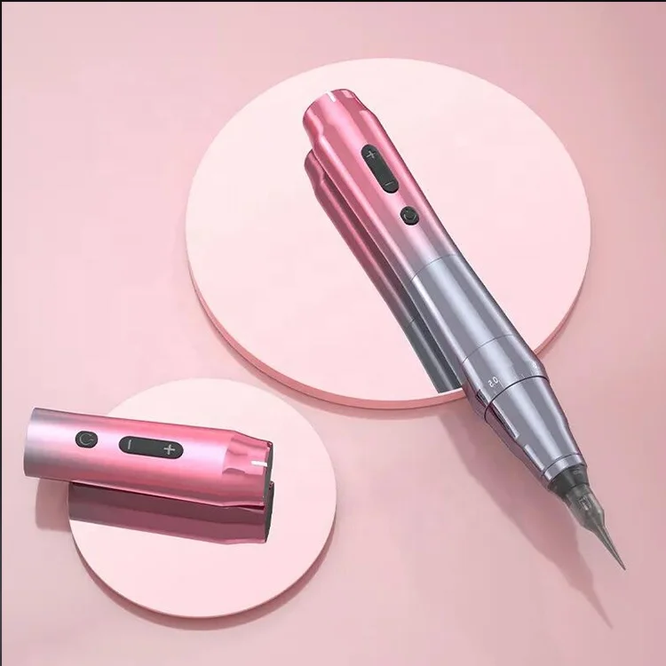 Tp010 Private Label Pmu Ombre Stroke 2 Batteries Microshading Eyebrow Tattoo Rotary Permanent Makeup Pmu Machine Wireless