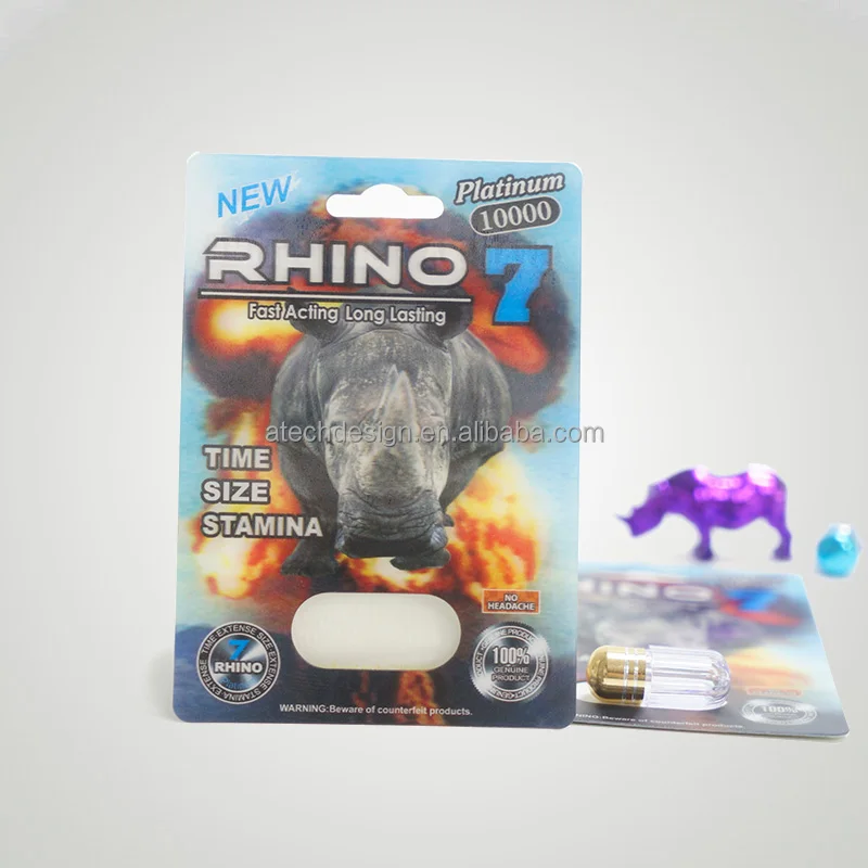Hot Sell Custom Rhino 8 69 Male Enhancement Pill Blister Cards 3d Packaging Plastic Cards