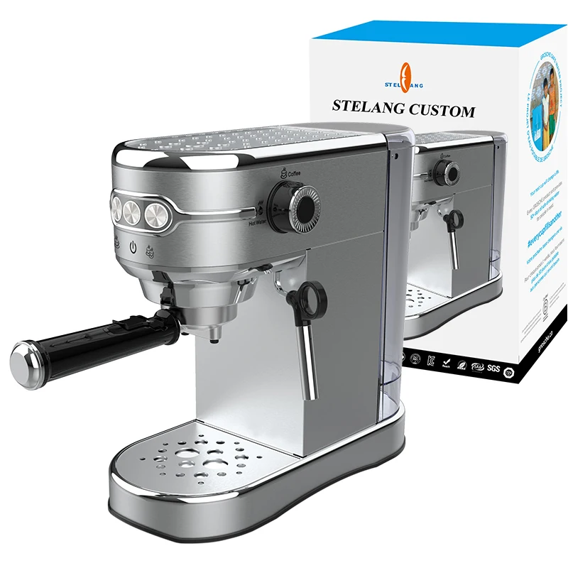 Semi-Automatic Pressure Commercial Expresso Coffee Machine Water Tank Espresso Machines With Milk Frother