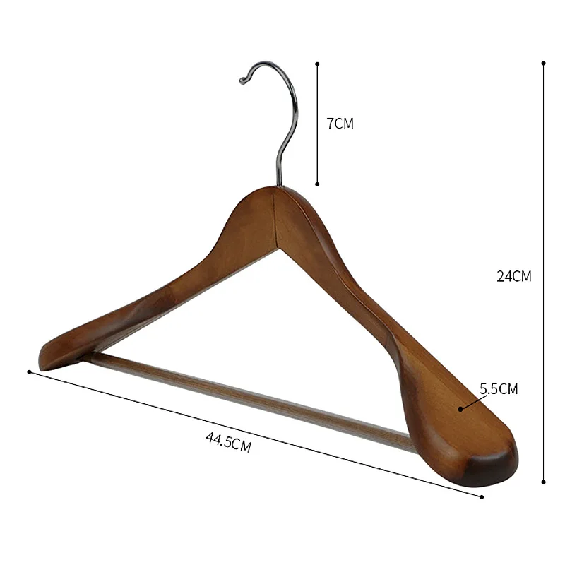 Bulk retail  flat hook wooden clothes wardrobe shop hanger factory sale Clothing store hotel  Hangers