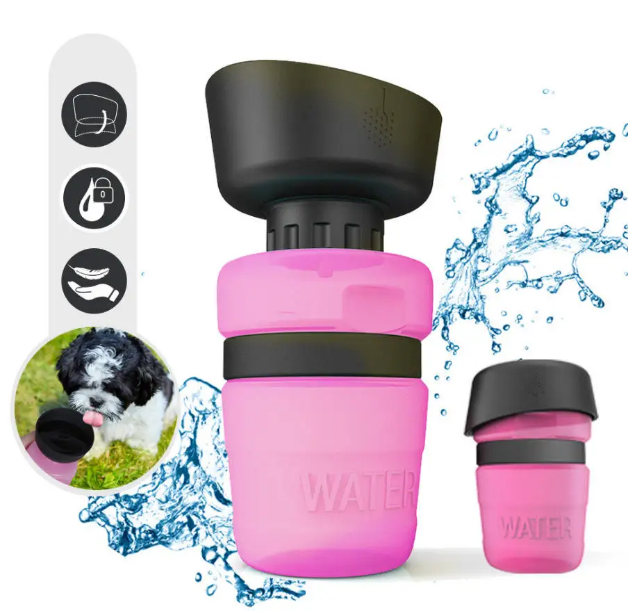 2023 new design 18oz dog Feeding Drinking Cup Collapsible Water Bottle Pet Water Dispenser Portable Travel bottle for Outdoor