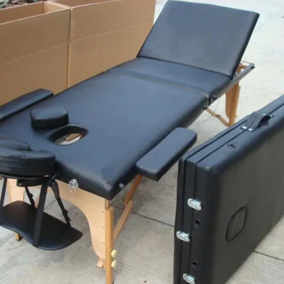 GESS Folding Wood Full body Beauty Thai Milking Massage Table De Massage Bed Table Portable 2 Massage Table Spa Bed