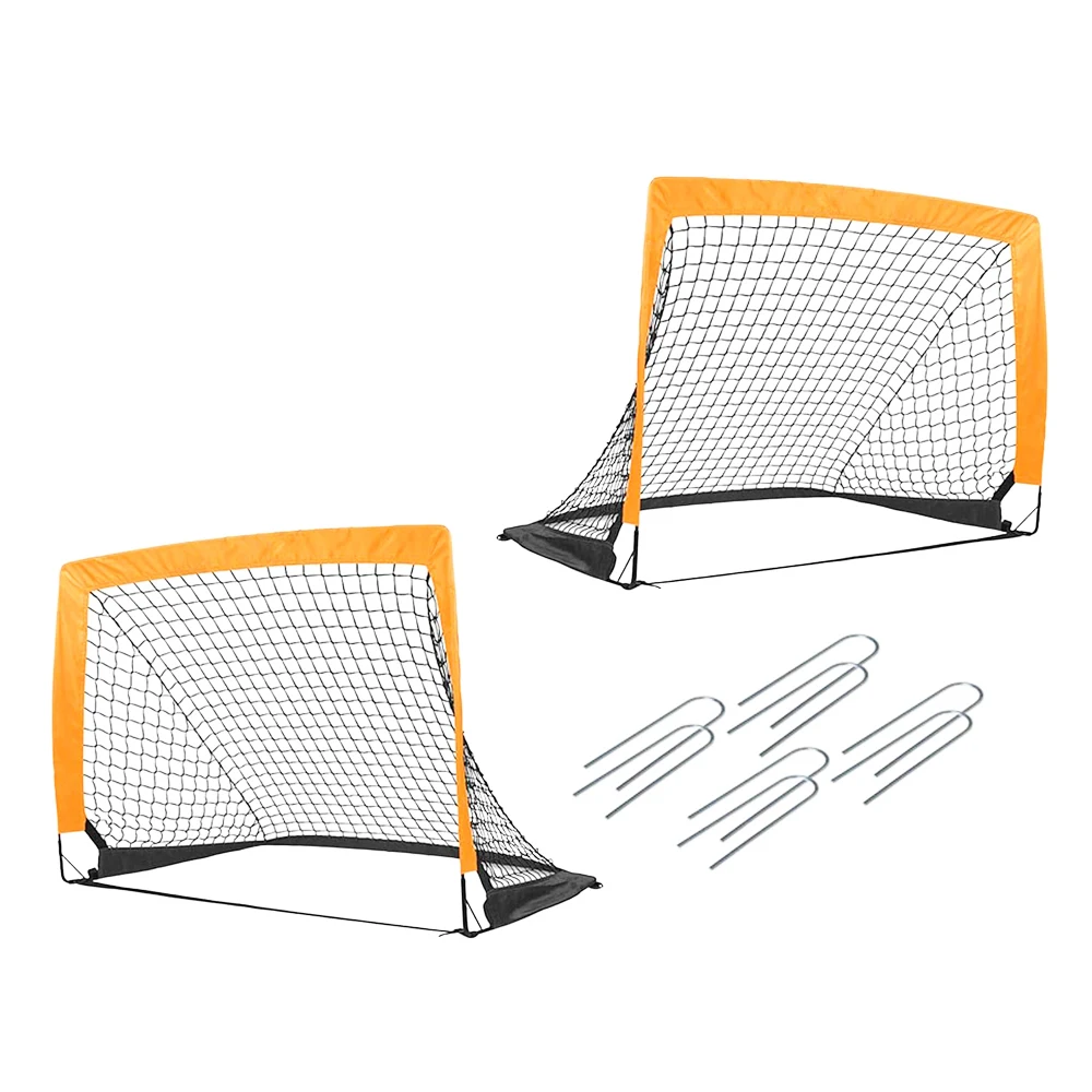 2pc Soccer Goal Nets Mini Pop up Folding Portable Football Soccer Goals Twin Goal