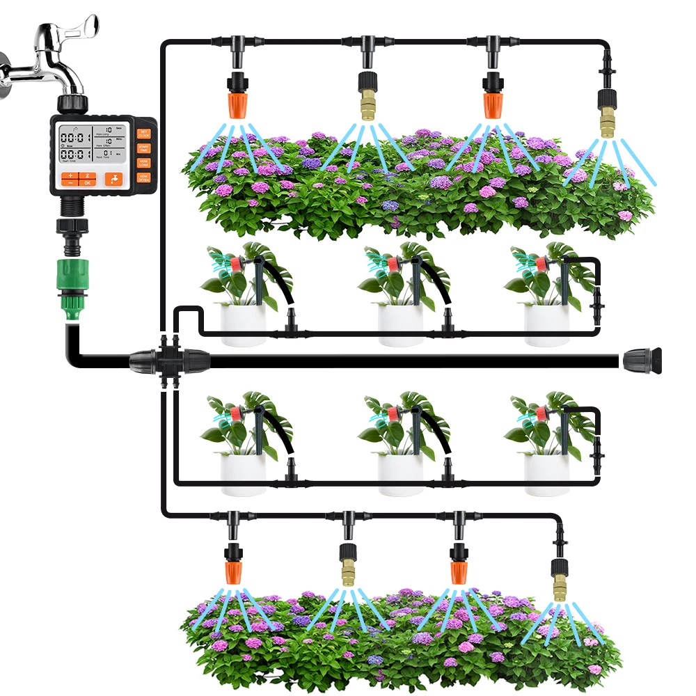 Wholesales 20m 4/7 10m 8/11 DIY garden pool yard hose drip automatic irrigation system with water timer