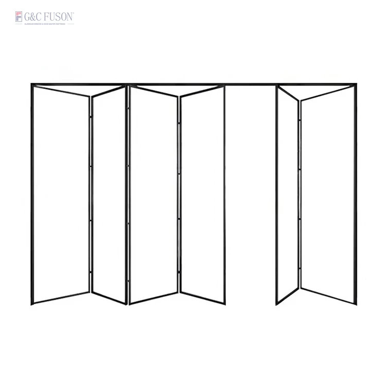 French Style Extruded Aluminum Frame Folding Door/Soundproof External Low Price Aluminum Folding Door
