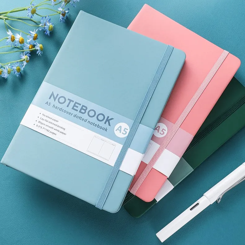 Wholesale A5 A6 B5 Notebook Soft Cover Notebook Agenda Leather Hardcover Planner Lined PU Cover Notebook for promotion