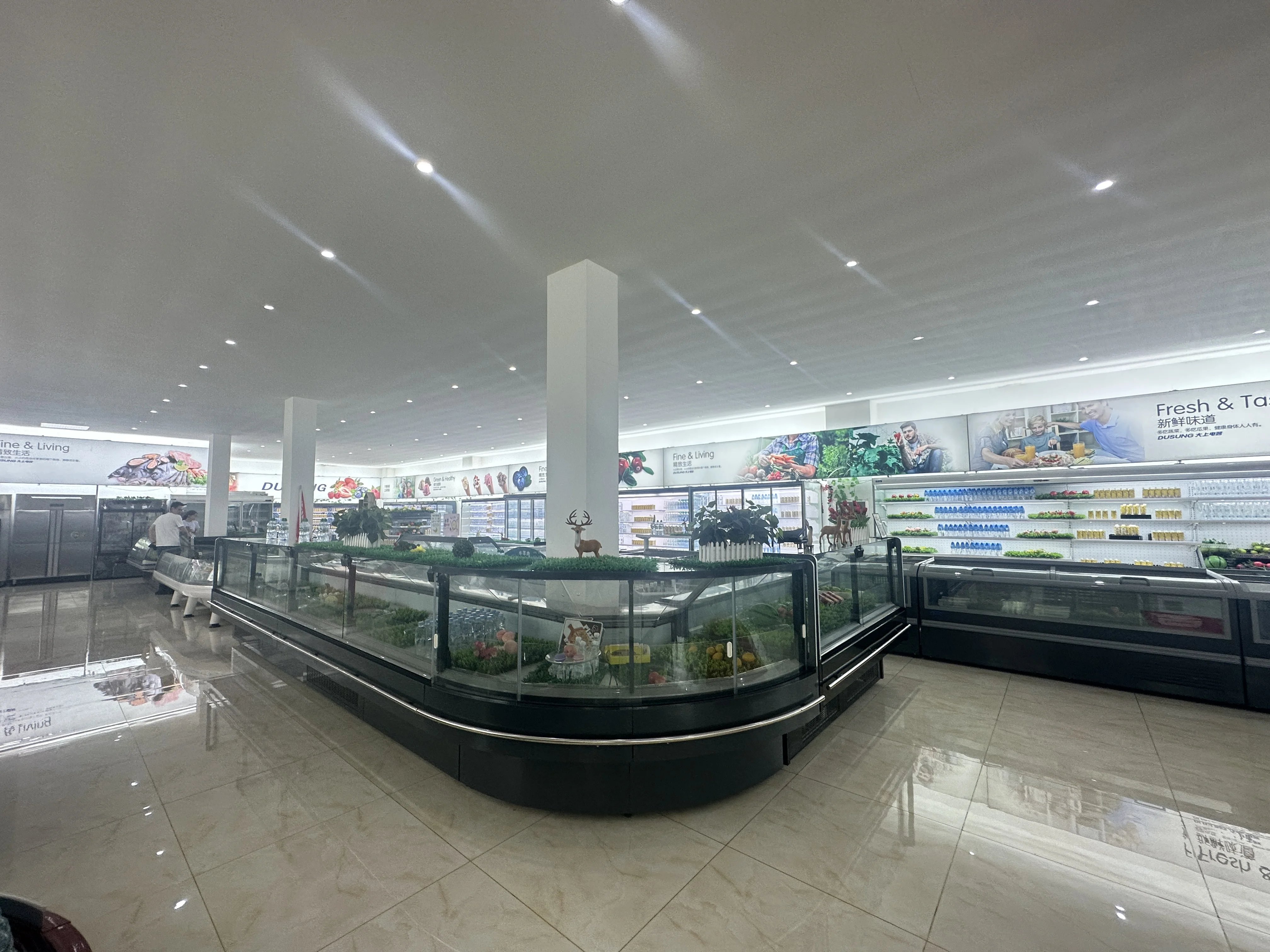 Commercial Supermarket Convenience Store  classic deli display counter  for food chicken meat cooked cooler display showcase