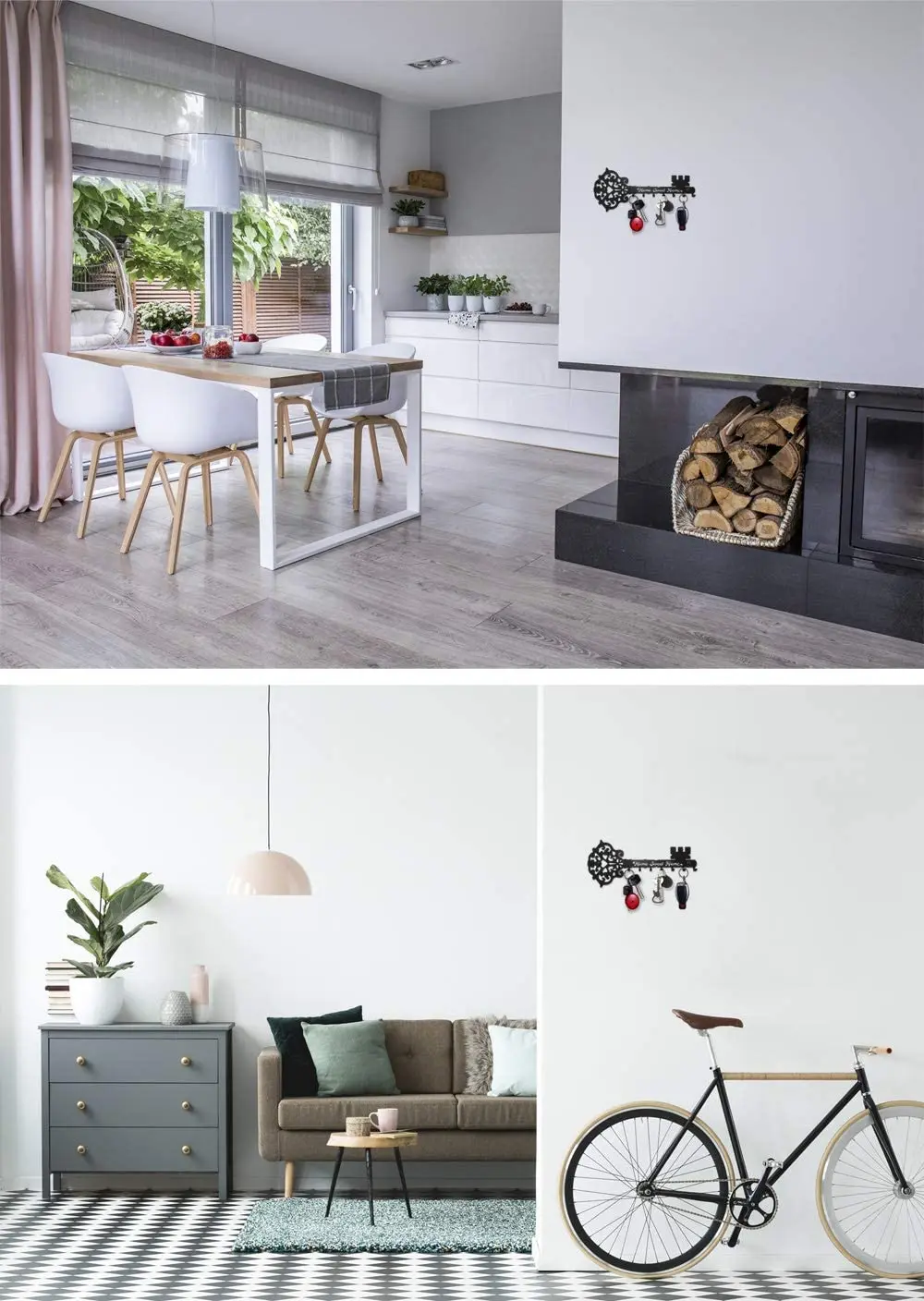 Manufacturers wholesale Black Metal Key Hook Wall Mounted Key Coat Hanger Rack Home Decorative Key Holder Hook