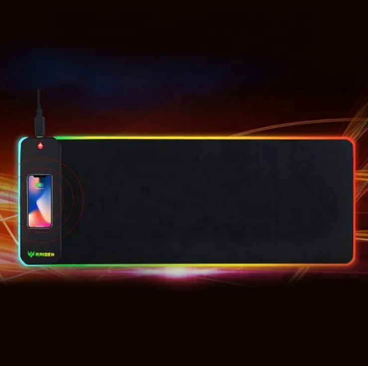 Компьютерный коврик для мыши игровой большой RGB с беспроводной